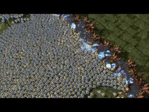 50 ULTRALISKS vs 15000 PROBES - StarCraft 2 MASSIVE Battle