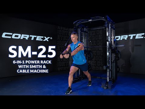 CORTEX SM-25 6-in-1 Power Rack with Smith and Cable Machine