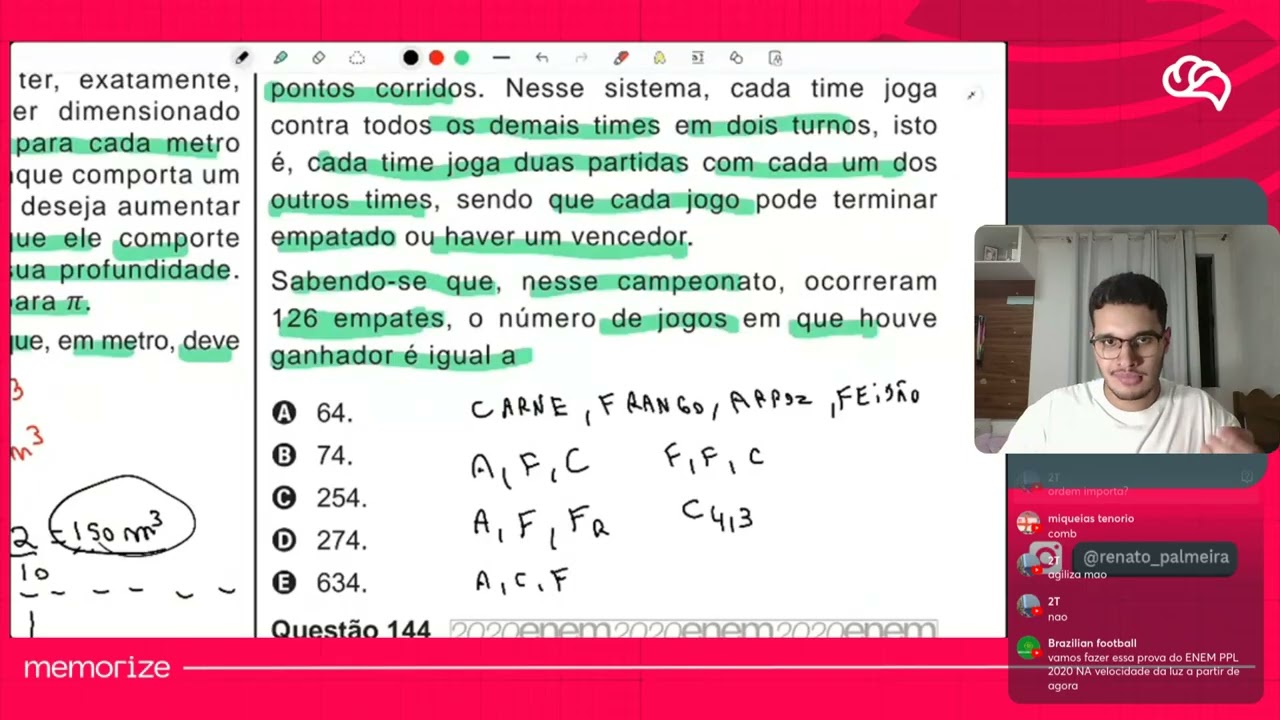 Resolução em Vídeo — Questão 143 ENEM 2020 PPL