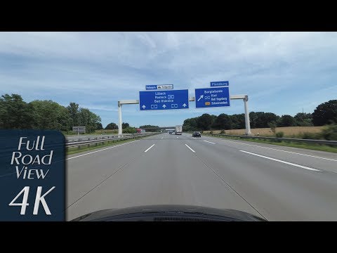 Schleswig-Holstein, Germany: Autobahn, A1, Ahrensburg - Reinfeld - 4K (UHD/2160p/60p)