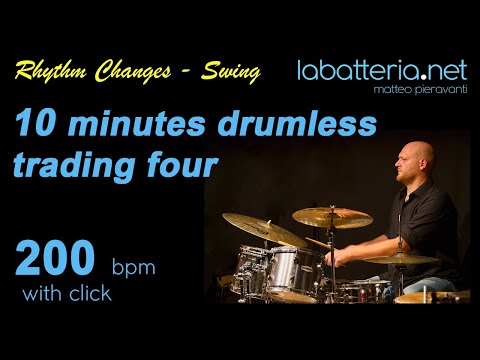 Swing - 10 minutes drumless trading four 200 Bpm with click