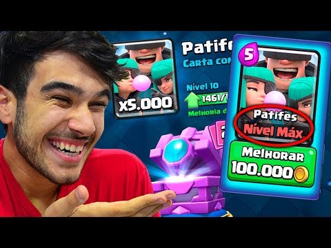 Coloquei a NOVA CARTA PATIFES Quase NÍVEL MÁXIMO JÁ!! CLASH ROYALE