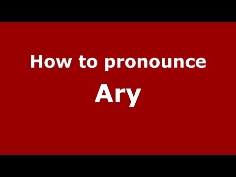 How to pronounce Ary (Brazilian Portuguese/Brazil) - PronounceNames.com