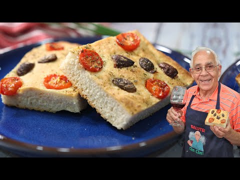 Homemade Focaccia with Olives and Tomatoes