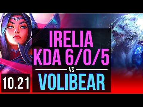 IRELIA vs VOLIBEAR (TOP) | 4.1M mastery points, KDA 6/0/5, 2800+ games | KR Master | v10.21