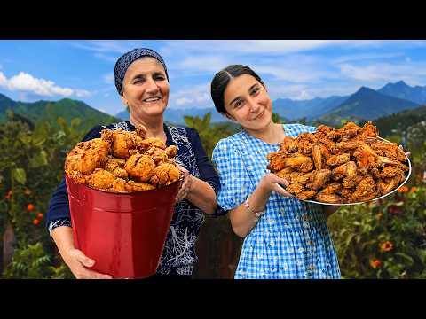 How Azerbaijani Family Lives in 21st Century? Cooking KFC Fried Chicken Far from Civilization