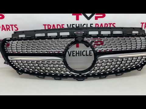 Fits Mercedes E Class W213 S213 C238 A238 2016-2020 Front Bumper Grille Sport Gloss Black W/ Chrome Trim & Pins video