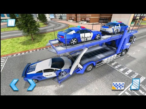 US Police Car Park Transporter Driving ⁃ Police Trailer Truck Driver Simulator ⁃ Android GamePlay #1