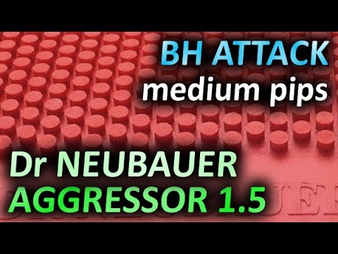 Tensor medium pips attack against backspin technique Slowmotion (DR NEUBAUER Aggressor 1,5 mm)