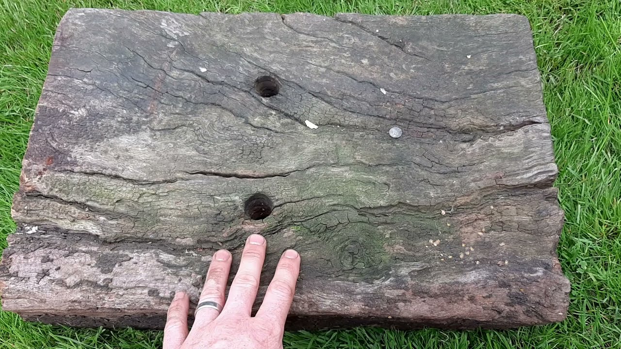 Watch video Semi rotten railway sleeper to beautiful mantle piece DIY transformation Now Semi rotten railway sleeper to beautiful mantle piece DIY transformation