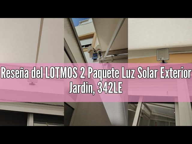 Vídeo relacionado con LOTMOS 2 Paquete Luz Solar Exterior Jardin, 342LED/Mando a Distancia Focos Led Solares Sensor De Movimiento, IP65 Impermeable Lampara Solar, 3 Modos Luces Solares Led Exterior Jardin, Garajes