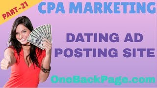 Top CPA Dating Free OneBackPage Ad Posting Site 2019 | Cpa Marketing A To Z Bangla Tutorial
