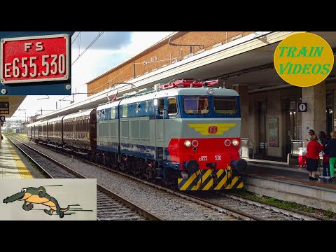 Partenza e particolari del Caimano E655.530 di Fondazione FS