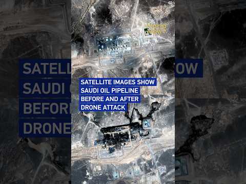 Satellite images show Saudi oil pipeline before and after drone attack #worldnow