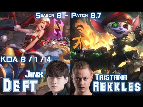 KT Deft JINX vs FNC Rekkles TRISTANA ADC - Patch 8.7 KR Ranked