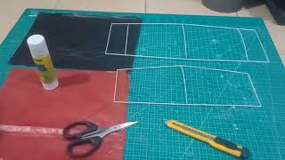 Pesawat Tenaga Karet Kertas Minyak Merah-Hitam