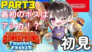 神殿は毎回難易度高いねぇ！！なかちゃんが初見でクリア目指す🦍PART3【ドンキーコング トロピカルフリーズ】