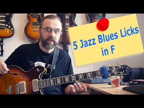 Great way to mix Jazz and Blues - 5 Jazz Blues licks in F  - Jazz Guitar Lesson