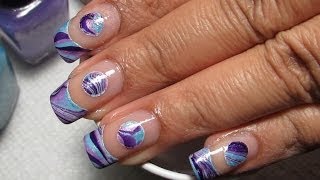 Negative Space Water Marble Nail Art Tutorial