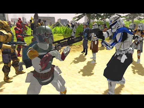 Boba Fett vs Captain Rex's Clone Army! - Men of War: Star Wars Mod Battle Simulator