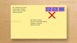 How to address an envelope - Writing sender, recipient address and affixing stamps
