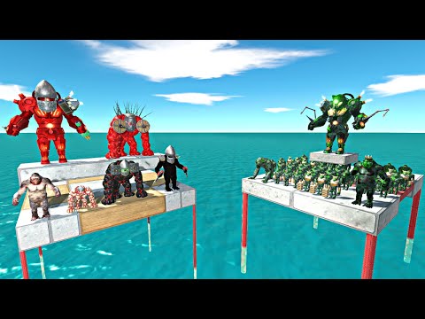 Goro Evolution + Lava Golem Evolution Falling and Fight Green Zombie Mutant Primates Army - ARBS