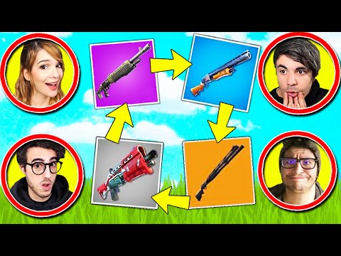 SFIDO I MIEI AMICI NELLA RUOTA DELLE ARMI PIU CATTIVE su FORTNITE!!