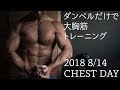 ダンベルだけで大胸筋トレーニング　CHEST DAY 2018 8/14