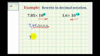 Examples:  Writing a Number in Decimal Notation When Given in Scientific Notation