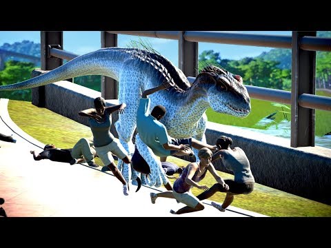 2 Indoraptor Attack 1000 People Dinosaurs Brakeout & Fight 🌍 Jurassic World Evolution