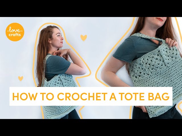 How to crochet an easy market tote bag in Hoooked Ribbon XL