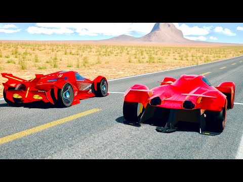 Lamborghini V12 Vision GT vs Ferrari Piero LM 2025 - Desert Drag Race