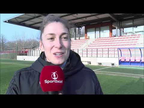Interview met FC Fémina W.S. Woluwe trainster Audrey Demoustier na de match bij R. Standard de Liège