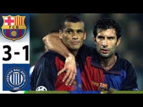 soccer Barca 3 1 Hertha Berlin Champions League 1999 2000   Rivaldo   Kluivert   Ali Daei