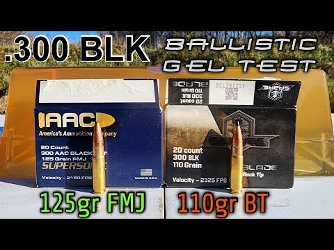 Palmetto AAC .300BLK 125gr FMJ \u0026 110gr Sabre Blade Black Tip Ballistic Gel Test \u0026 Review