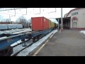 Электровоз ВЛ10-1335 с контейнерным поездом 
