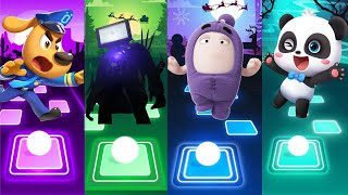 Sheriff lablador song vs Tv man titan vs Oddbods vs Baby Panda Tiles hop EDM RUSH