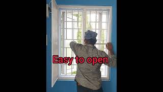 window openable type aluminium and stainless steel mosquito net door.
