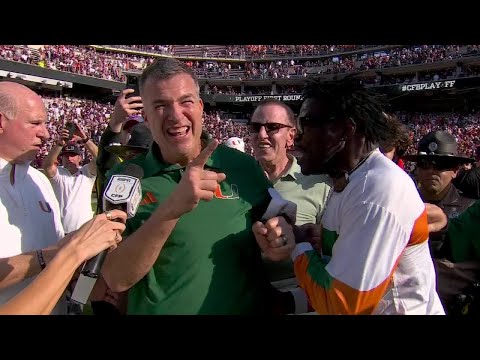 'WAY TO GO COACH' 🗣️ Michael Irvin interrupts Cristobal's interview after CFP win vs. Texas A&M
