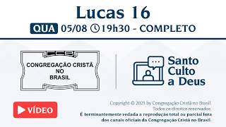 Santo Culto a Deus (Vídeo) – QUA - 05/08/2026 19:30