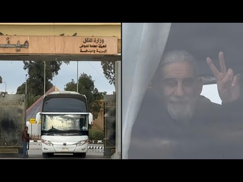 Freed Palestinian prisoners forced into exile in Egypt arrive at Rafah crossing | AFP