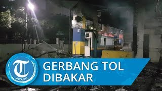 Penampakan Gerbang Tol Pejompongan yang Dibakar Massa Pendemo Depan DPR