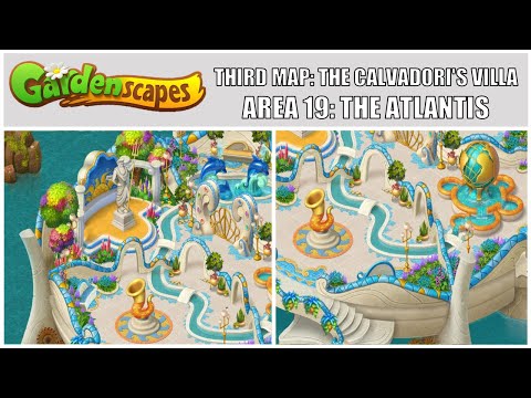 Gardenscapes: New Acres Gameplay Part 17 - Restoring Area 19: The Atlantis