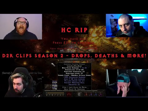 D2R CLIPS S2E01 - FIRST LADDER CLIPS, HC DEATHS, CRAZY RUNE DROPS & MORE! 🐄
