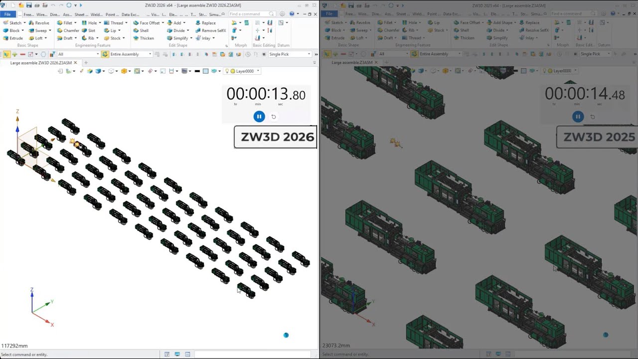 ZW3D - Prestazioni Ottimizzate per File di Assiemi di Grandi Dimensioni