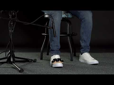 OSSFT-NT, Ortega Guitarist Foot Tambourine, natural/black jingles, elastic rubber belt