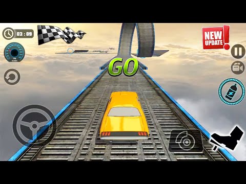 Impossible Car Tracks 3D - New Cars Update Orange Mustang Car Unlocked - Android Gameplay 2021