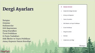 Dergi ana sayfasını düzenlemek