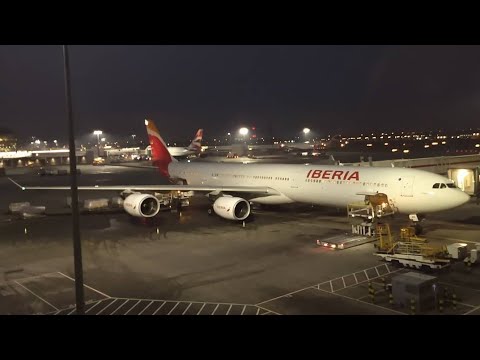 Full Flight Video 4K London  - Madrid, Iberia IB3167, Airbus A340, February 2019