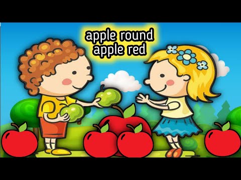 Apple Round Apple Red Poem | Prenursery Rhyme | Apple Round Apple Red Nursery Rhyme